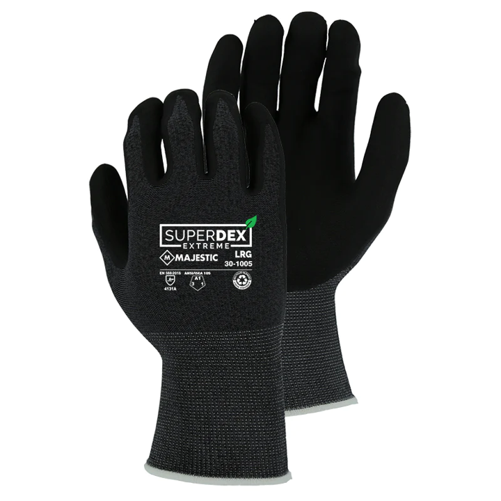 Majestic® 30-1005 SuperDex® Foam Nitrile Coated A1 Bio-Based Work Gloves